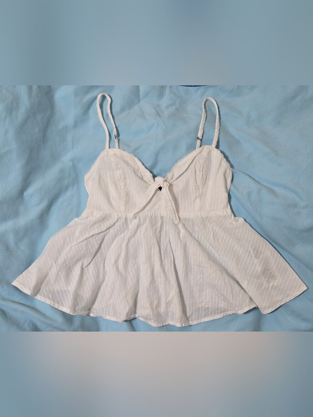 Abercrombie & Fitch Y2K White Babydoll Top